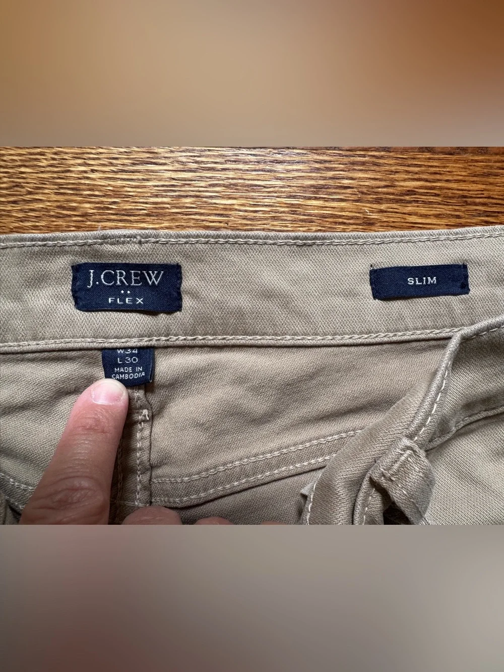 J.Crew Flex Slim Fit Garment Dyed 5 Pocket Pants 34x30 Taupe
